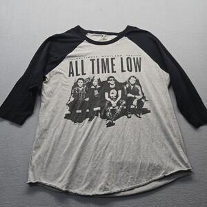 All Time Low Love Like War 2014 Tour T-Shirt sz XL 3/4 Sleeve Pop Punk Merch Tee